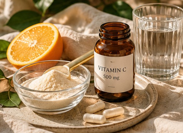 Collagen and vitamin C editorial still life